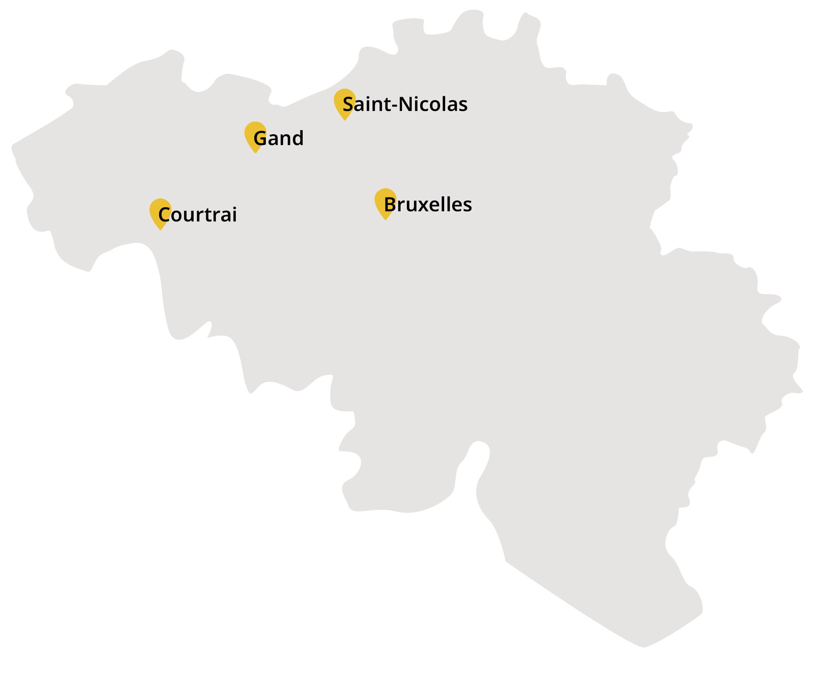 Map of belgium with stores