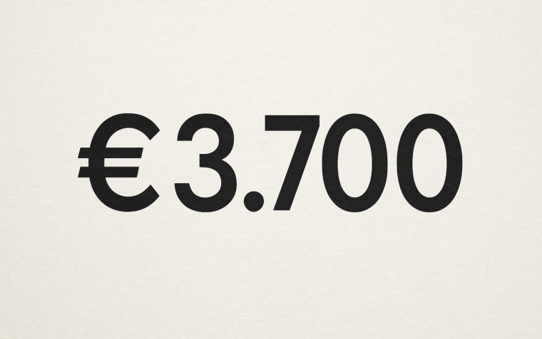 3 700 op een neutrale achtergrond