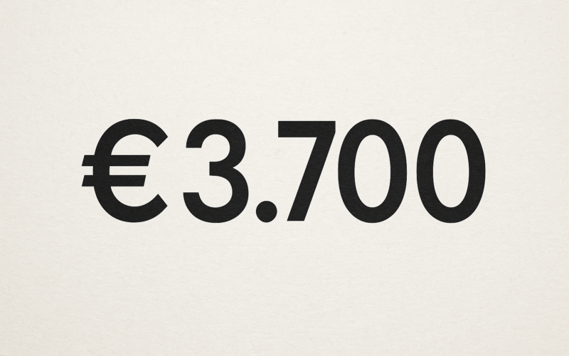 3 700 op een neutrale achtergrond