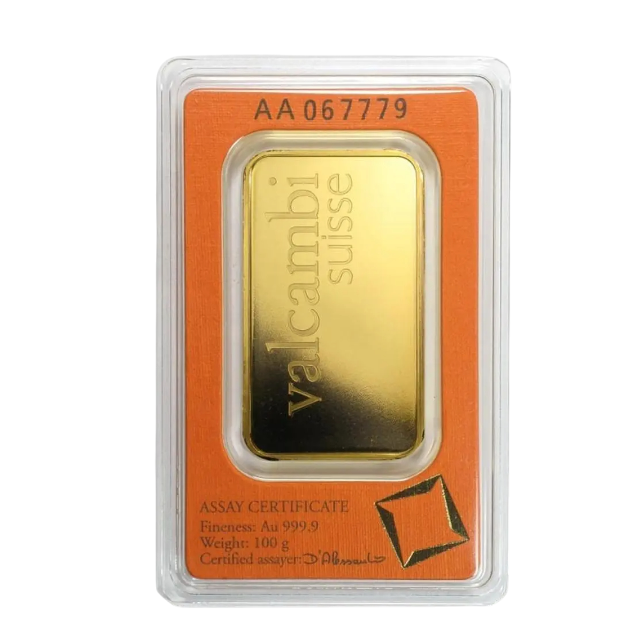 100 gram gold bar valcambi