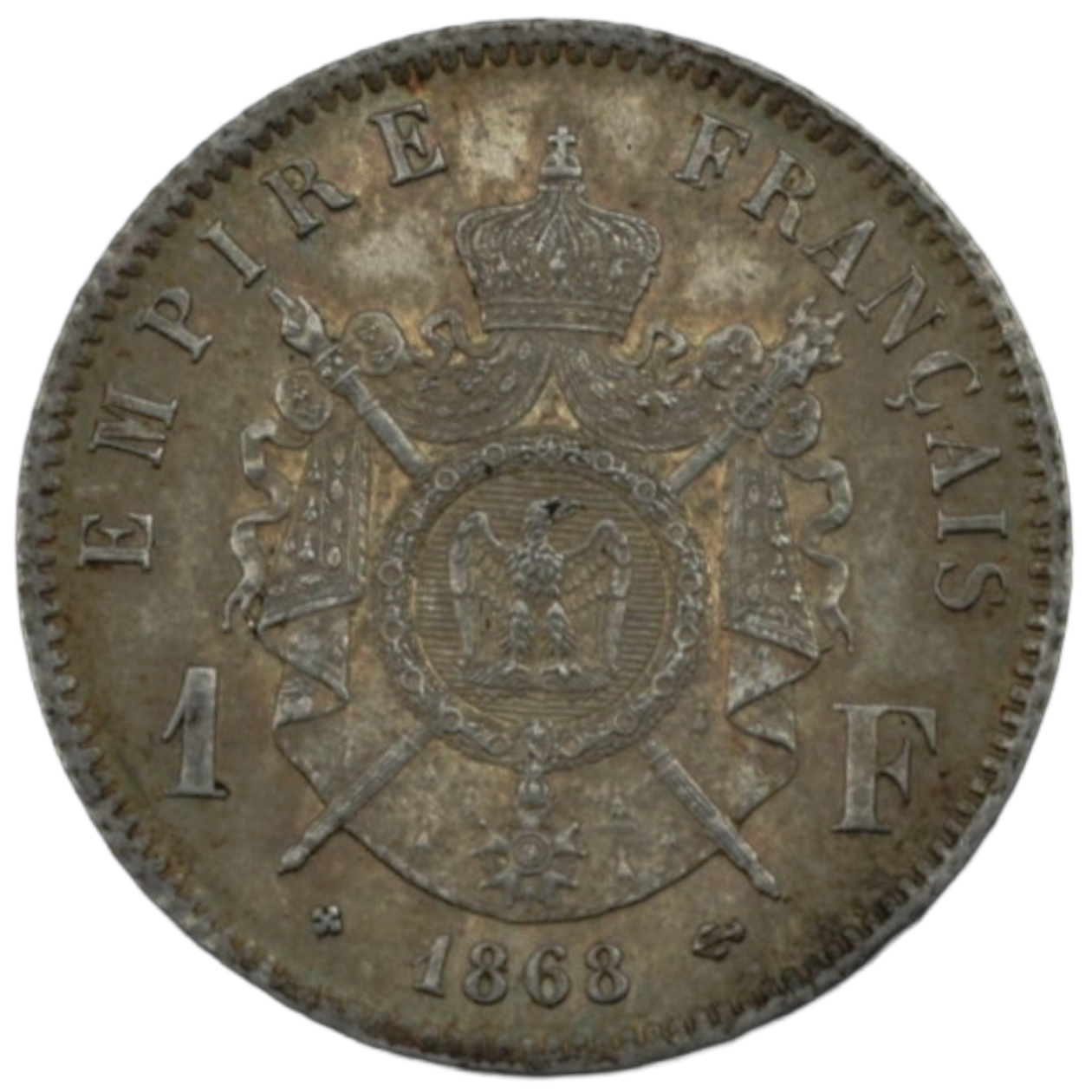 Ag 1 Franc 1868 Napoleon III 3