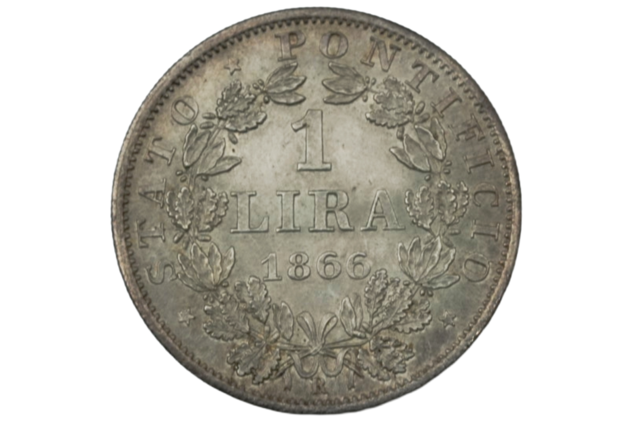 Ag 1 Lira 1866 Vaticaanstad 1