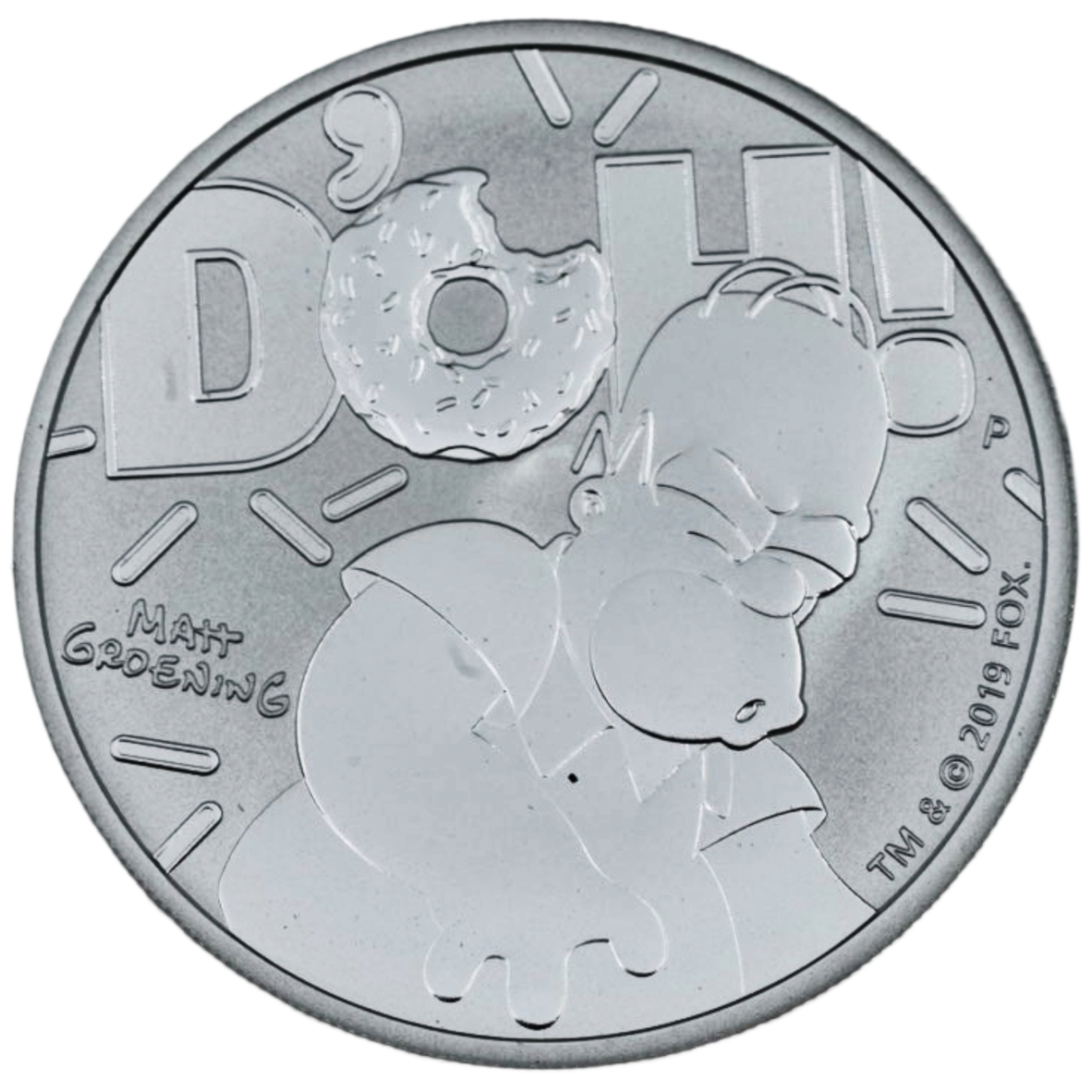 Ag 1 Ounce 2019 Simpsons Homer Simpson Tuvalu