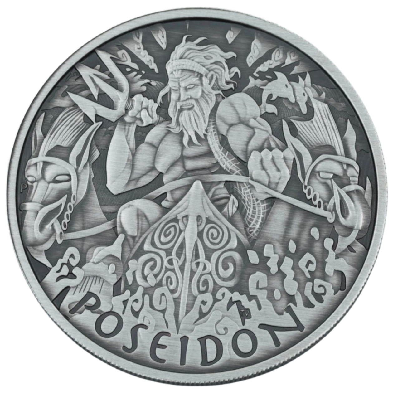 Ag 1 Ounce 2021 Gods of Olympus Poseidon Tuvalu