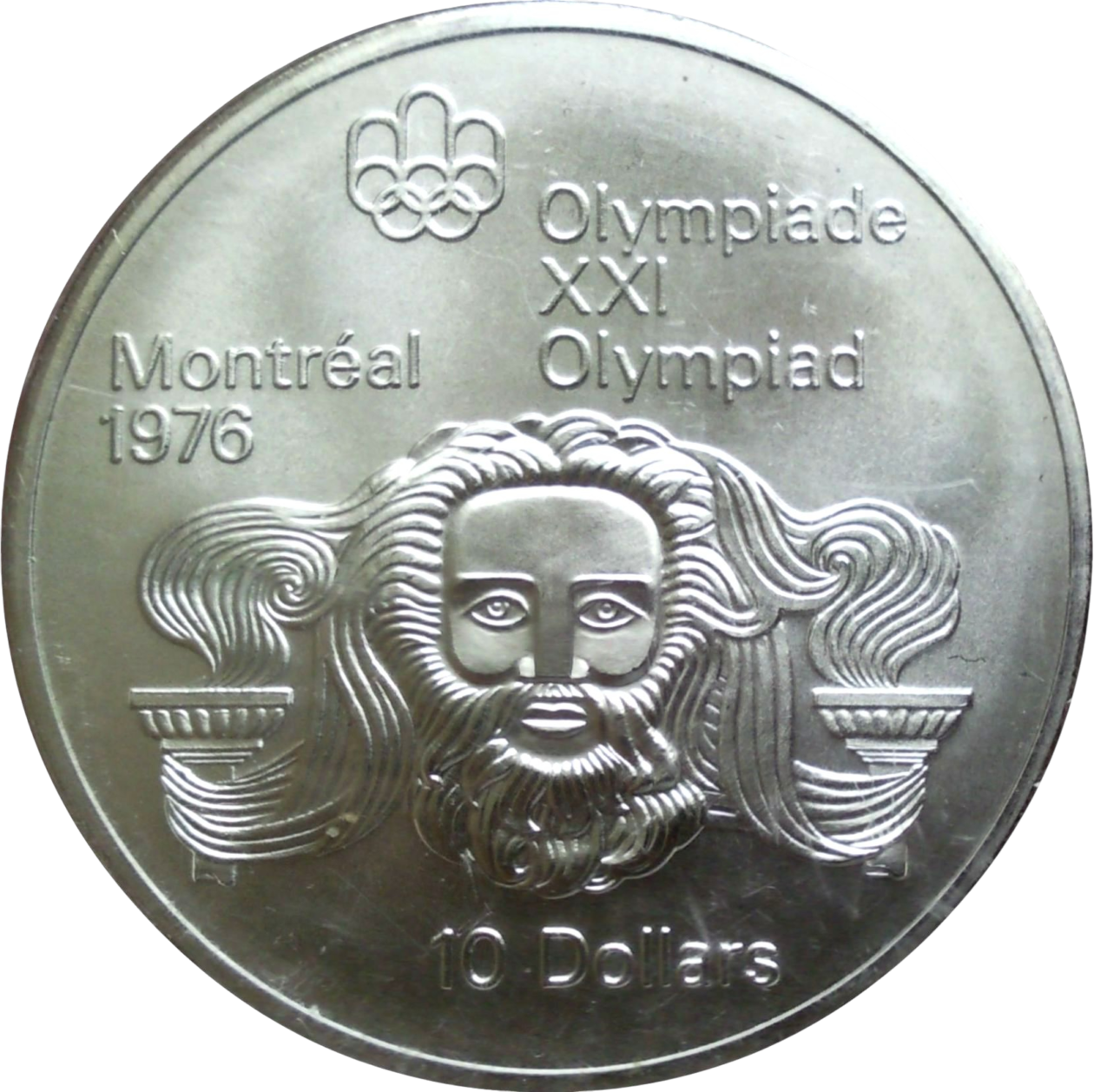 Ag 10 dollar Olympiade Montréal zeus