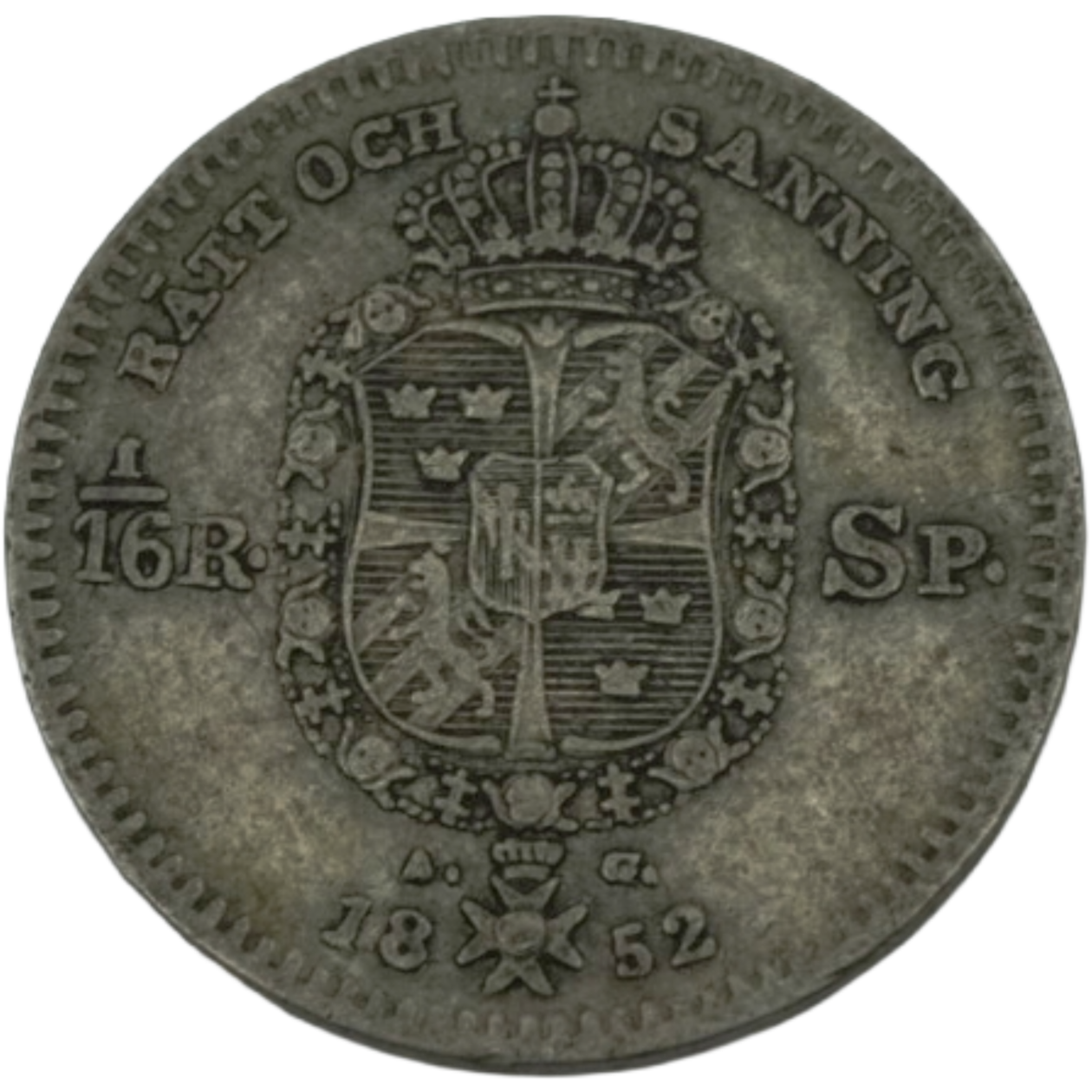 Ag 116 Riksdaler 1852 Zweden
