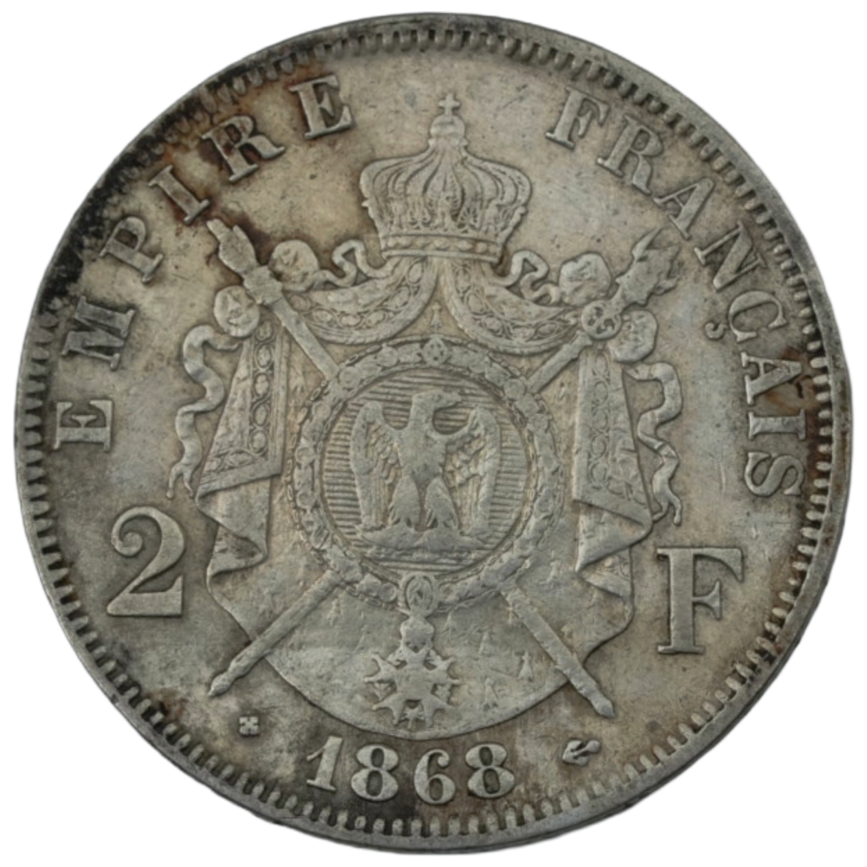 Ag 2 Francs 1868 BB Napoleon III 1