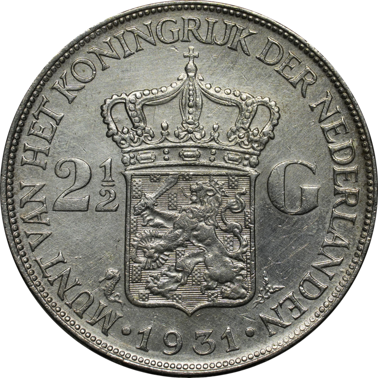 Ag 25 Gulden Wilhelmina