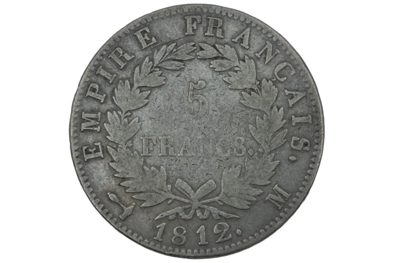 Ag 5 Francs 1812 M Napoleon