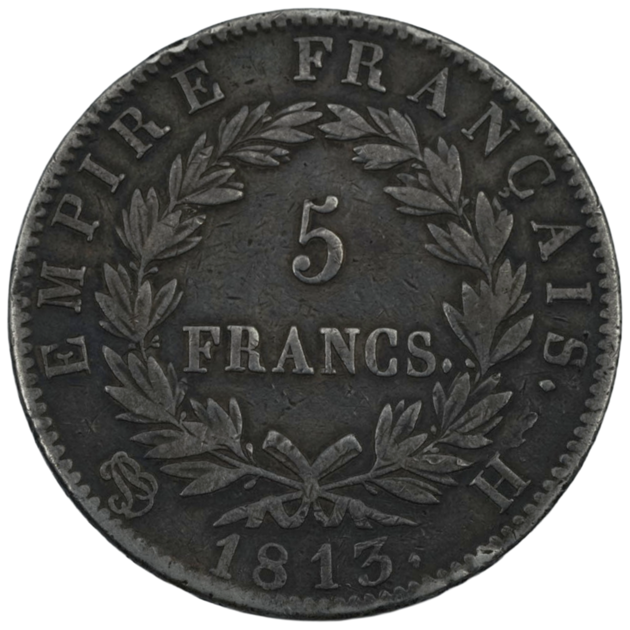 Ag 5 Francs 1813 H Napoleon 1