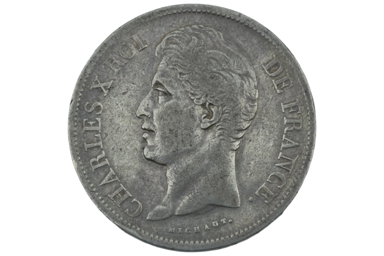 Ag 5 Francs 1829 W Charles X 1