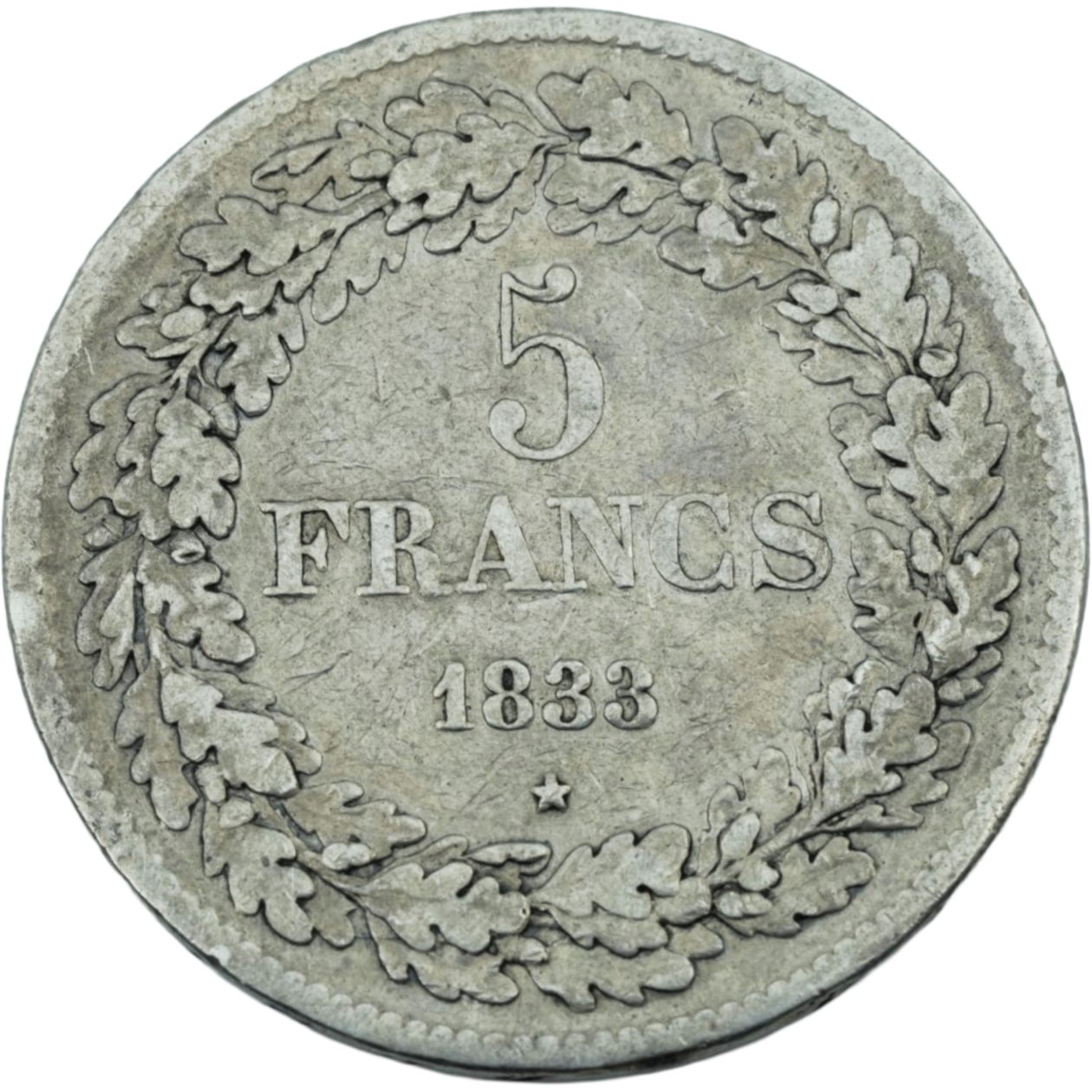 Ag 5 Francs 1833 Leopold I 1