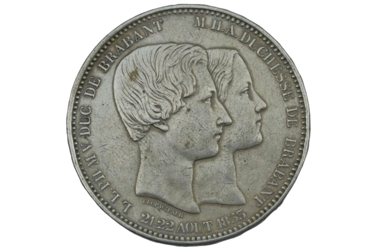 Ag 5 Francs 1853 Huwelijk Leopold I 1