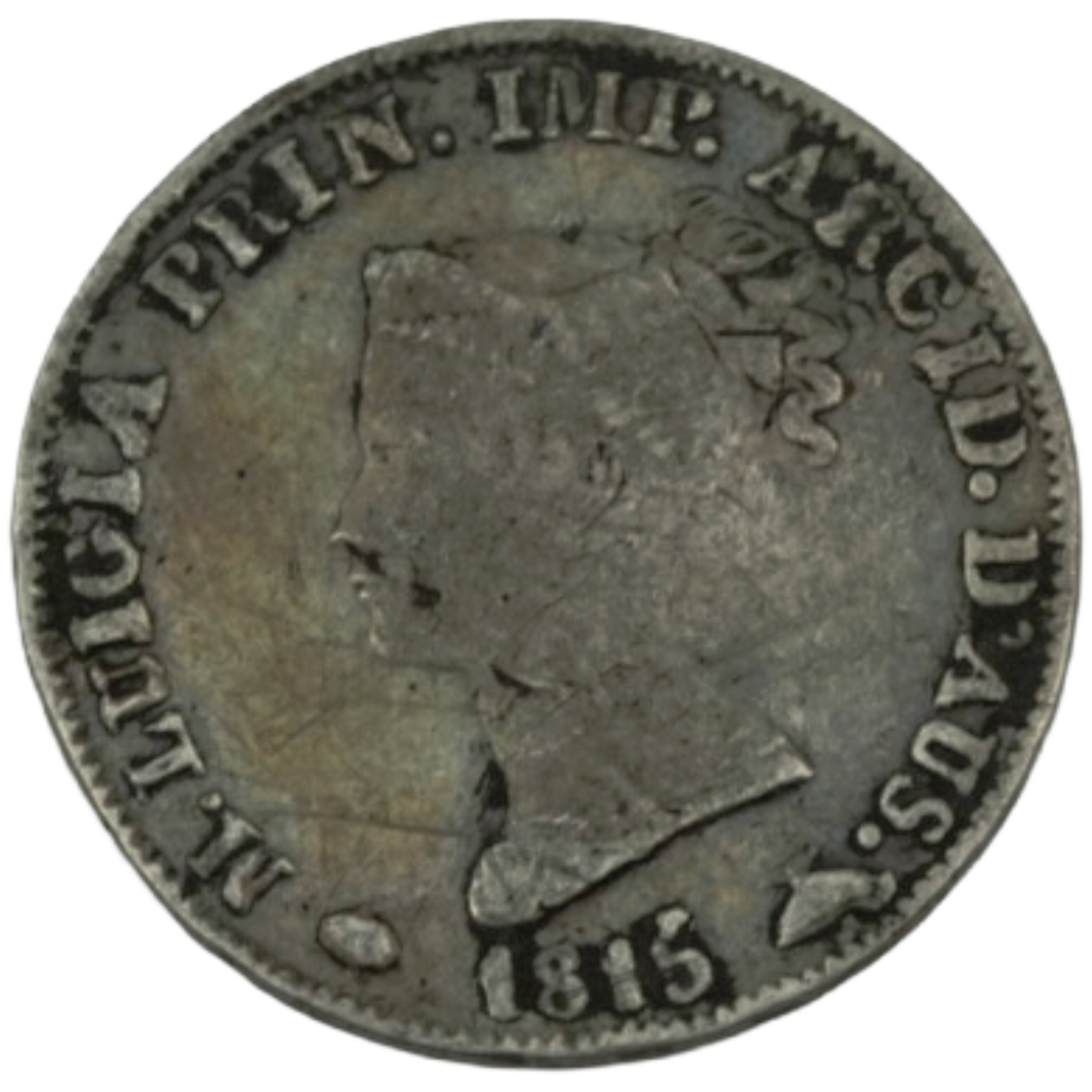Ag 5 soldi 1815 Hertogdom Parma en Piacenza