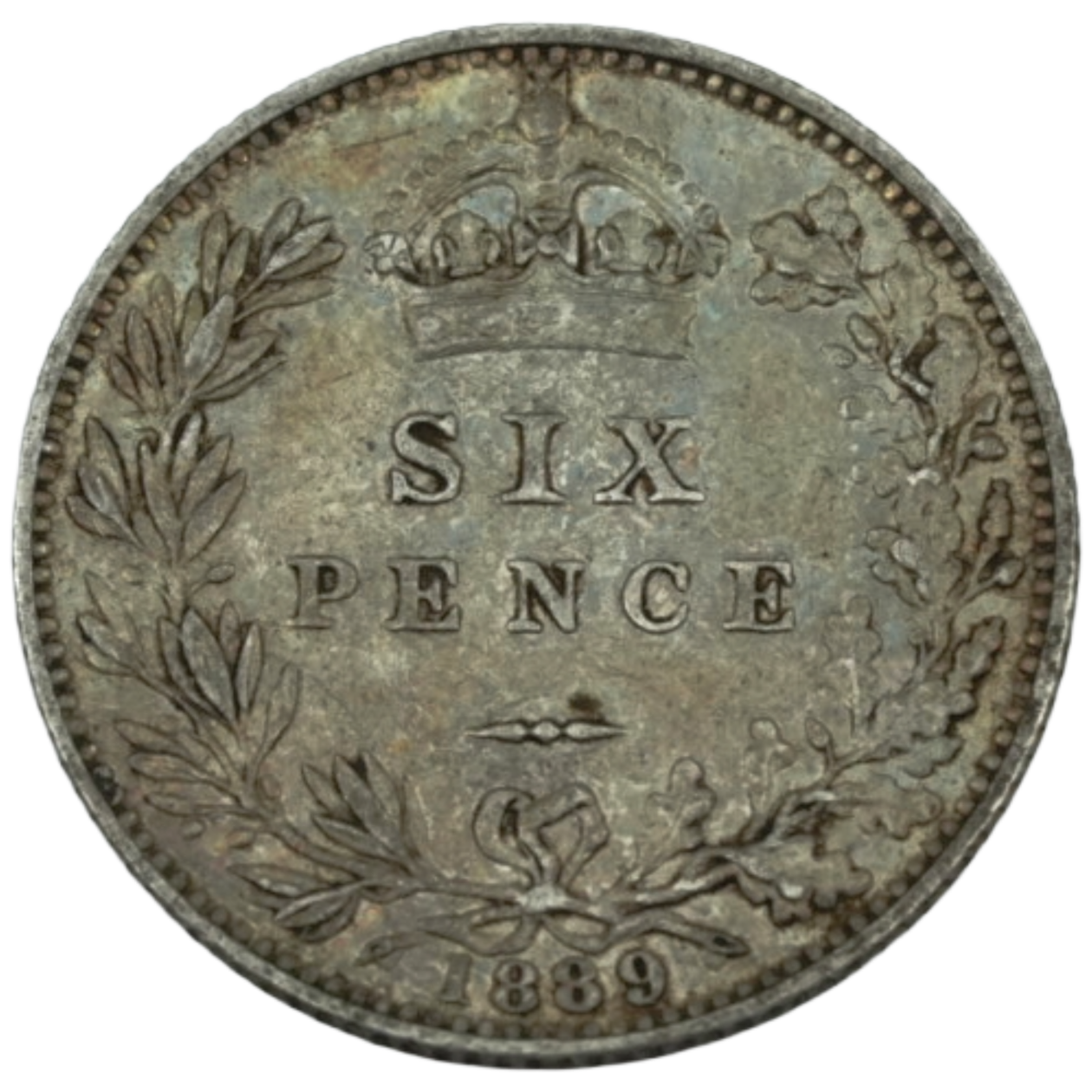 Ag Six Pence 1889 Queen Victoria 1