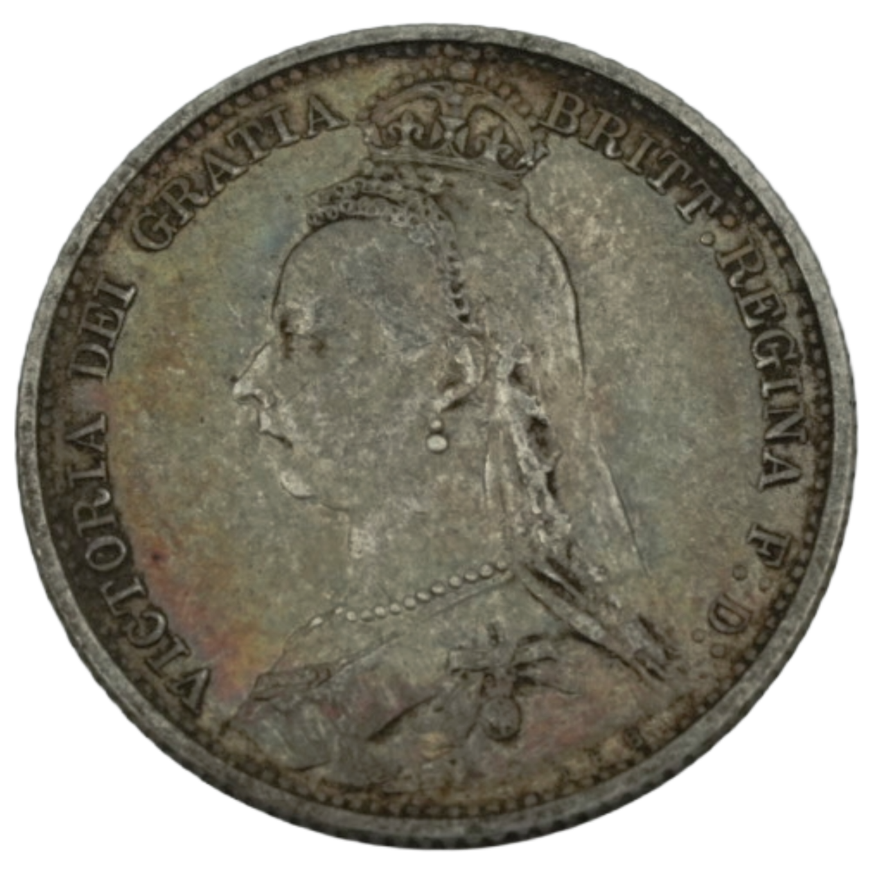 Ag Six pence 1889 Queen Victoria
