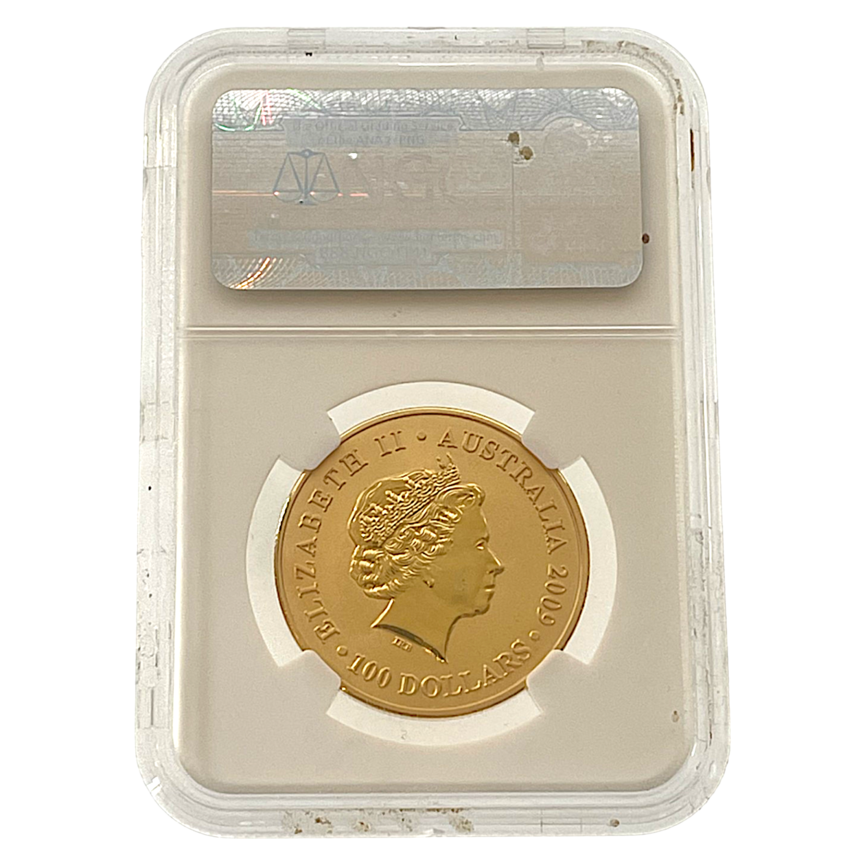 Au 1 Oz Kangaroo MS68 BACK slab
