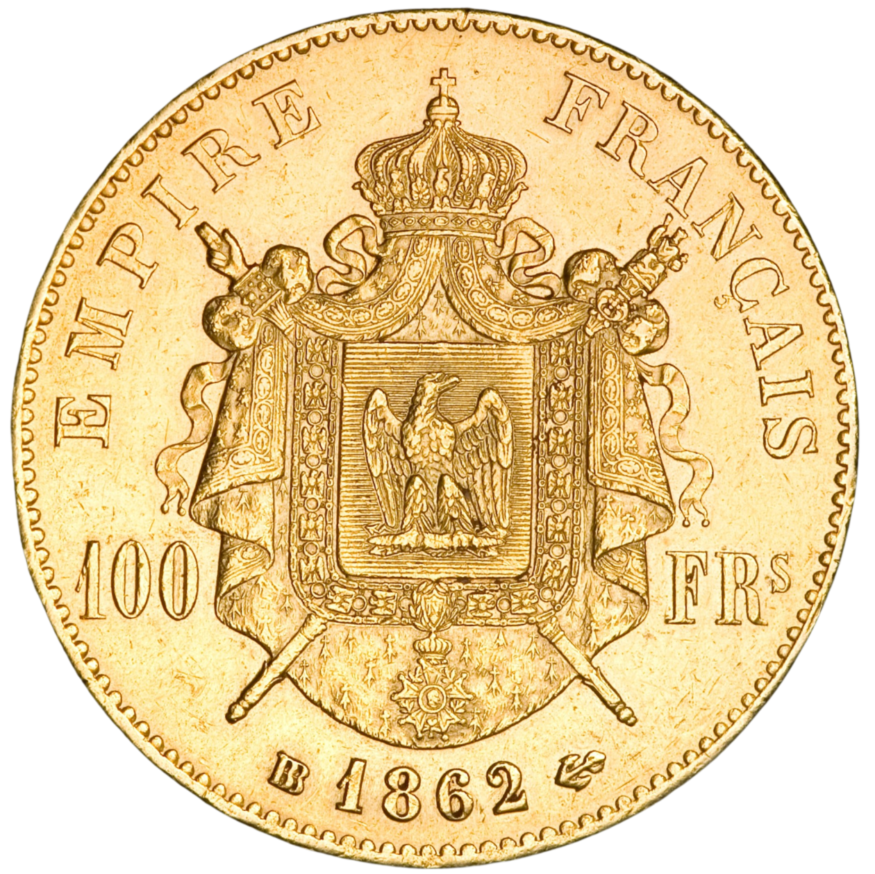 Au 100 Fr Napoleon III gelauwerd