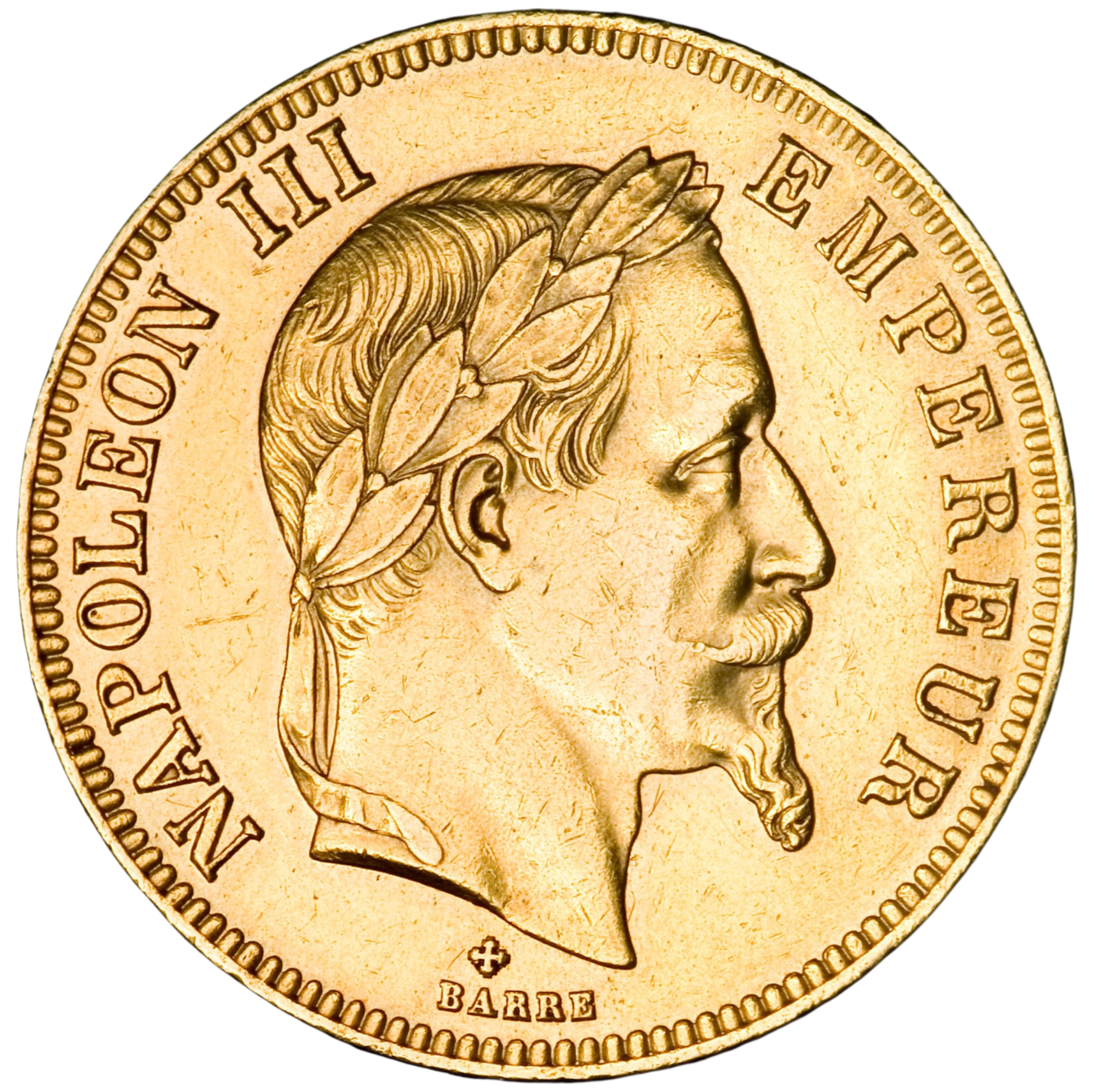 Au 100 Fr Napoleon III gelauwerd2