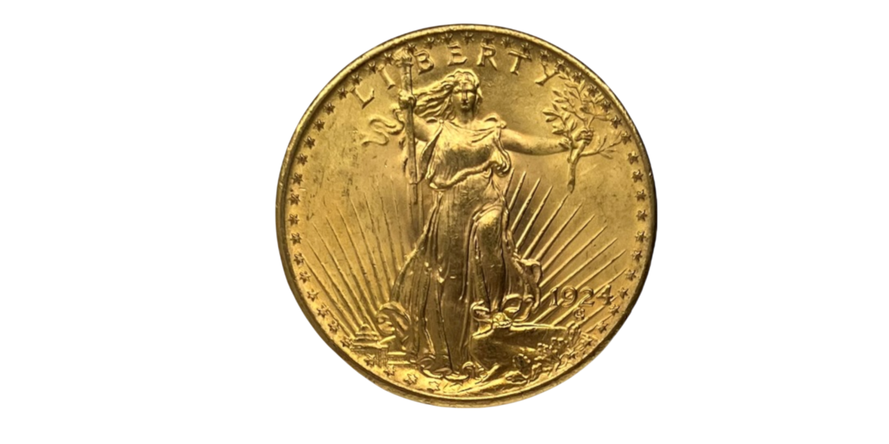 Au 20 Dollars Saint Gaudens 1924 Front Photoroom