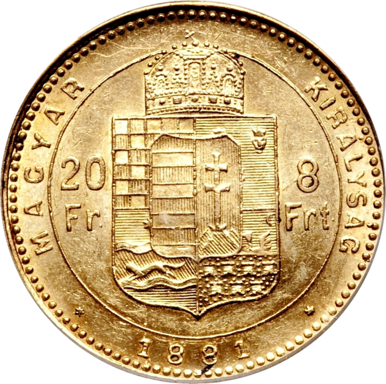 Au 20 Fr 8 Forint Hongarije 2