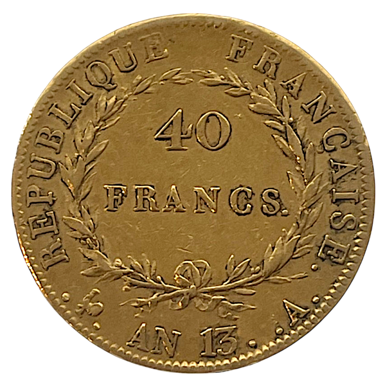 Au 40 Fr Napoleon Empereur BACK Photoroom