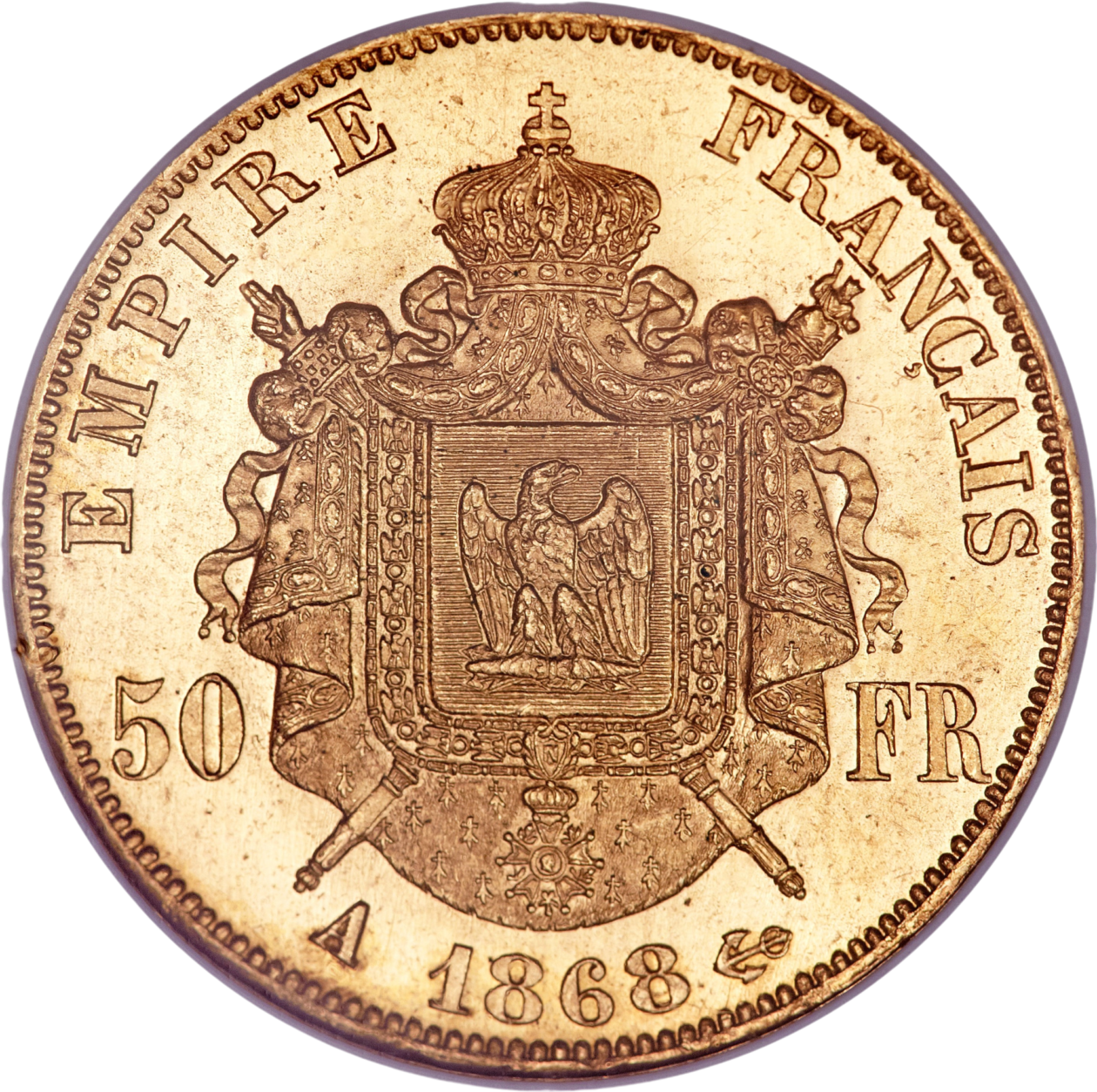 Au 50 Fr Napoleon III gelauwerd