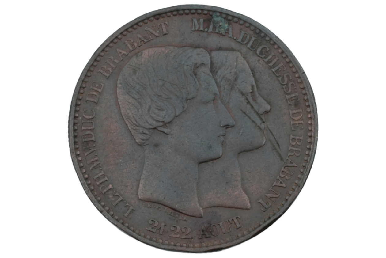 CU 10 Centimes 1853 Leopold I Huwelijk van de kroonprins