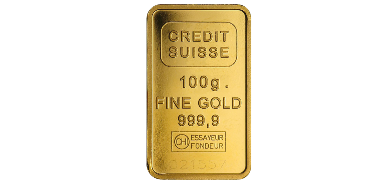 Credit Suisse Gold Bar 100g Front Photoroom