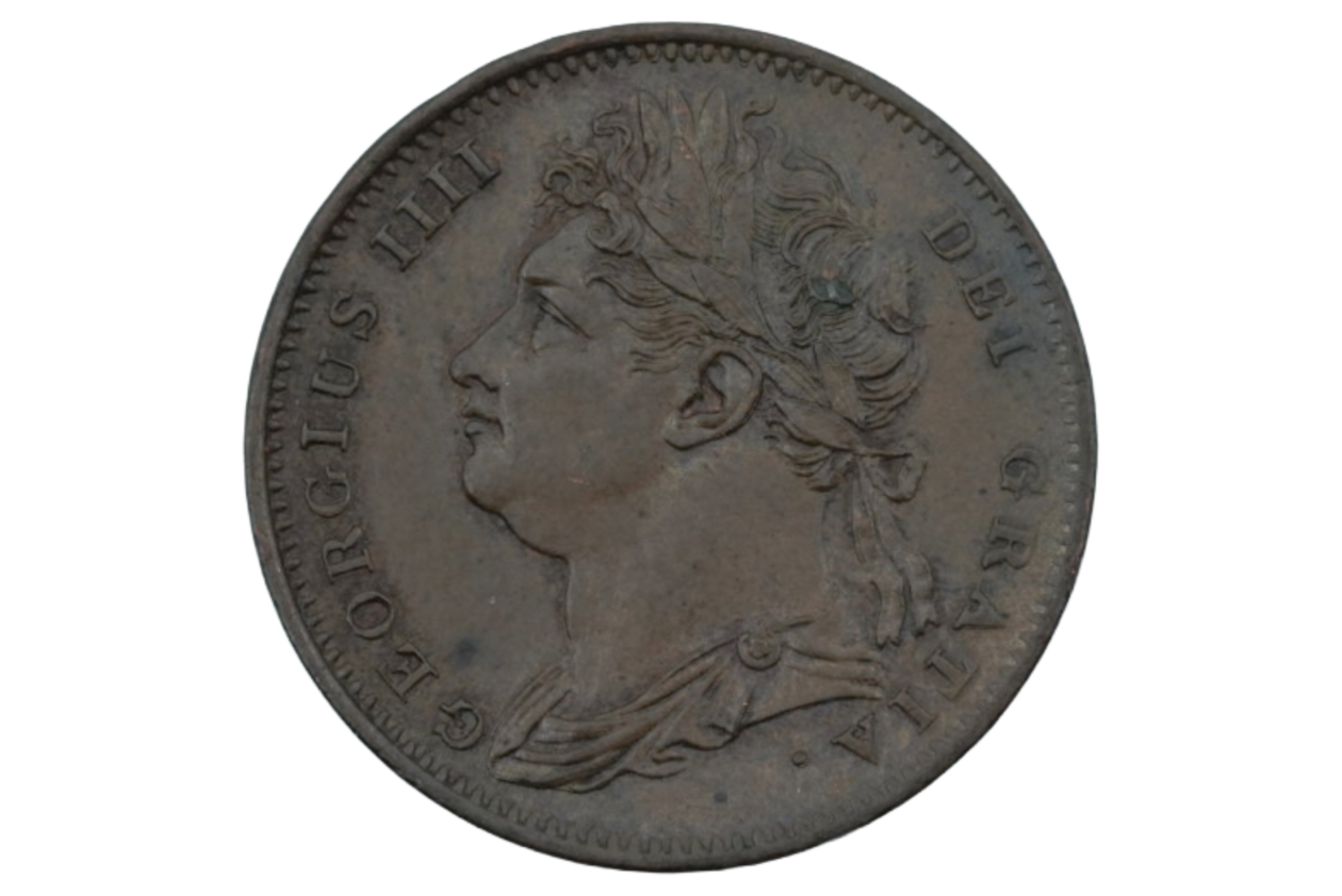 Cu Farthing 1825 George IV