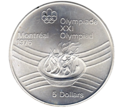 5 dollars Montréal 1976 vlam Photoroom