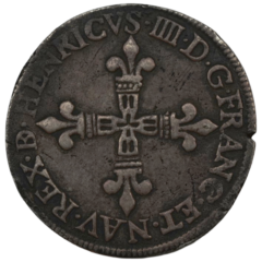 Ag 1 4 Ecu 1596 Béarn Henri IV 1