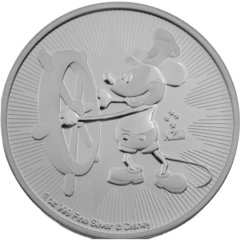 Ag 1 Ounce 2017 Steamboat Willey Mickey Mouse Niue