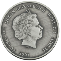 Ag 1 Ounce 2021 Gods of Olympus Poseidon Tuvalu 1