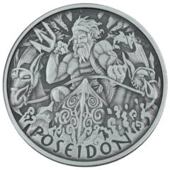 Ag 1 Ounce 2021 Gods of Olympus Poseidon Tuvalu