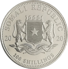 Ag 1 Oz African Wildlife Elephant 2020 2
