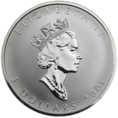 Ag 1 Oz Maple Leaf Snake Privy Mark 2001 2