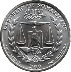 Ag 1 Oz Year of the Tiger 2010 somaliland 2
