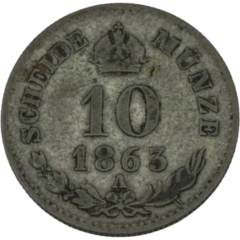 Ag 10 Kreuzer 1863 A Oostenrijkse Rijk 1
