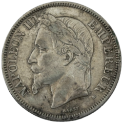 Ag 2 Francs 1868 BB Napoleon III