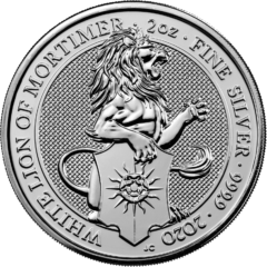 Ag 2 Oz White Lion Of Mortimer 2020