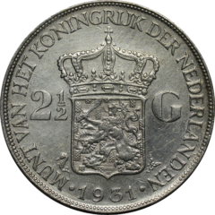 Ag 25 Gulden Wilhelmina