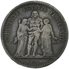 Ag 5 Francs 1848 D 2de Republiek 1