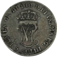 Ag 5 soldi 1815 Hertogdom Parma en Piacenza 1