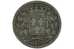 Ag Demi Franc 1827 A Charles X 1