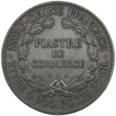 Ag Piastre de Commerce 1908 Indo Chine Francaise 1
