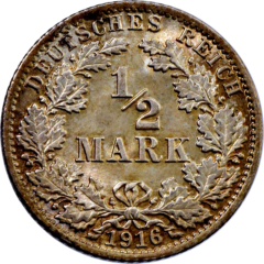 Ag halve mark 1905 1919 r