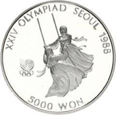 Ag 1988 Olympics 5000 Won South Korea Girls on swing contest