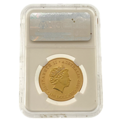 Au 1 Oz Kangaroo MS68 BACK slab