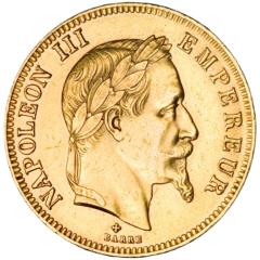 Au 100 Fr Napoleon III gelauwerd2